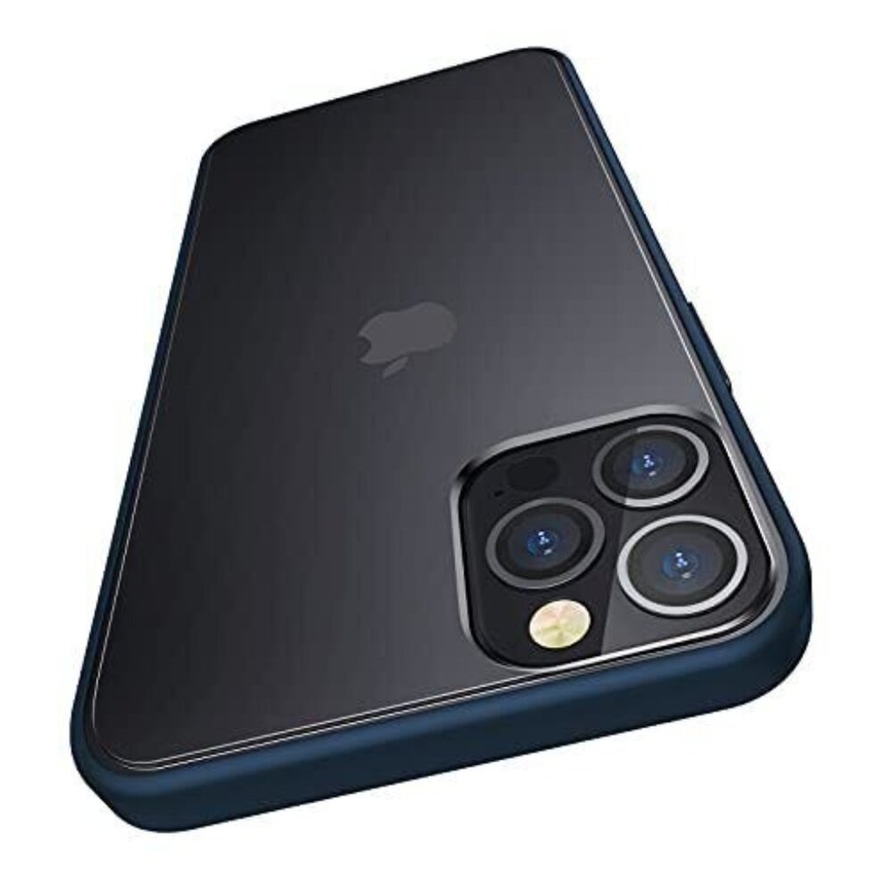 Case for iPhone 13 Pro Max 6.7-Inch military grade blue trim smoke‎ gray